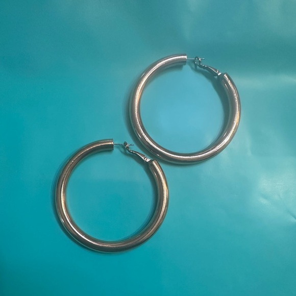 Rose Gold Hoop Earrings - Picture 3 of 3